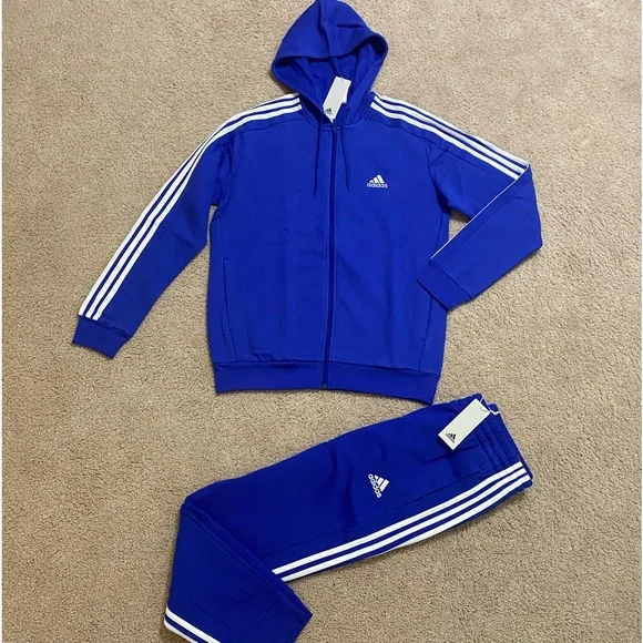adidas Essentials Tracksuit Mens Authentic 2 Piece Set Sweatsuit New Size 2XL - Picture 2 of 10